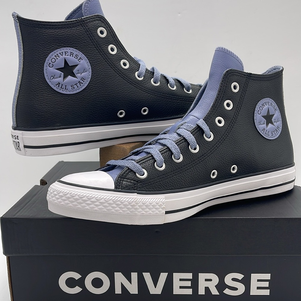 Converse Men’s High-Tops Chuck Taylor All Star Hi Leather Sneaker Black A06570C - Picture 9 of 16